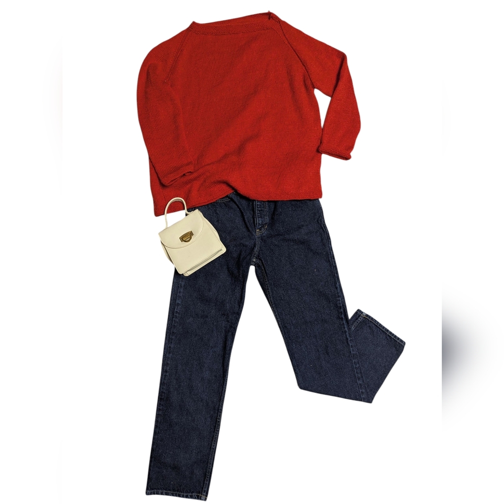 Vintage Red Knit Oversize Sweater - Picture 2 of 6